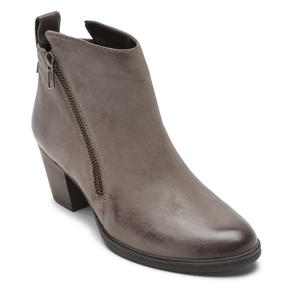 Rockport Støvler Dame Grå - Maddie Ankle Zip - OCVI57943